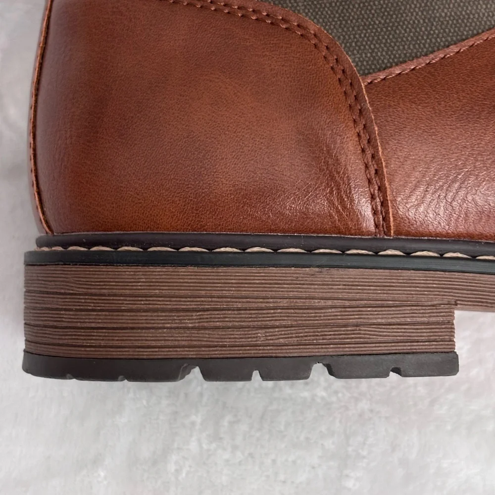 STEVE MADDEN Men's Brown Cap Toe Lace-Up Combat Ankle Boot--NEW--10.5